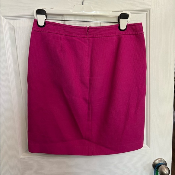 Talbots Solid Pink A-Line Short Skirt Womens 12 P Gold Buttons Sailor Style Work - Picture 3 of 6